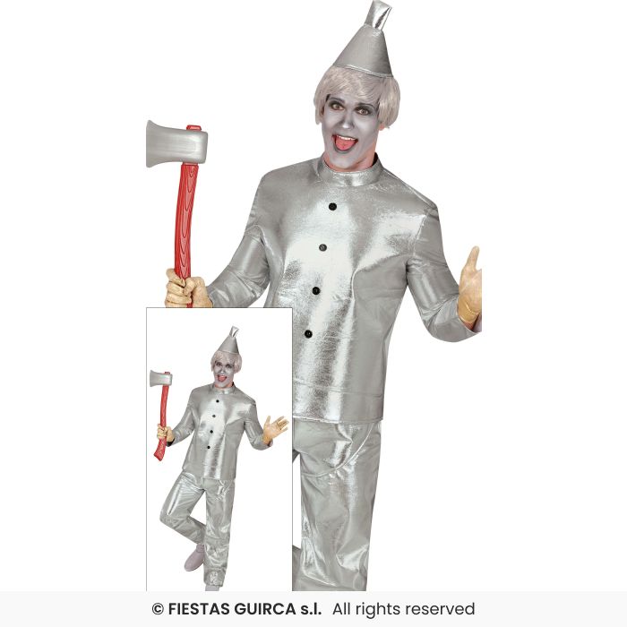 Tin Soldier Mens Tin Man Fancy Dress Costume Fairytale Book Day Outfit M-L