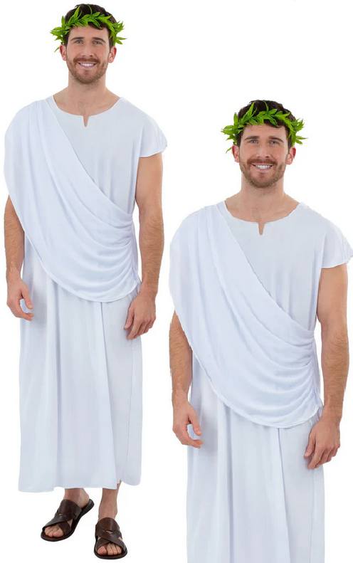 Toga Costume Mens Ceaser Fancy Dress Roman Outfit Toga Party S-XL