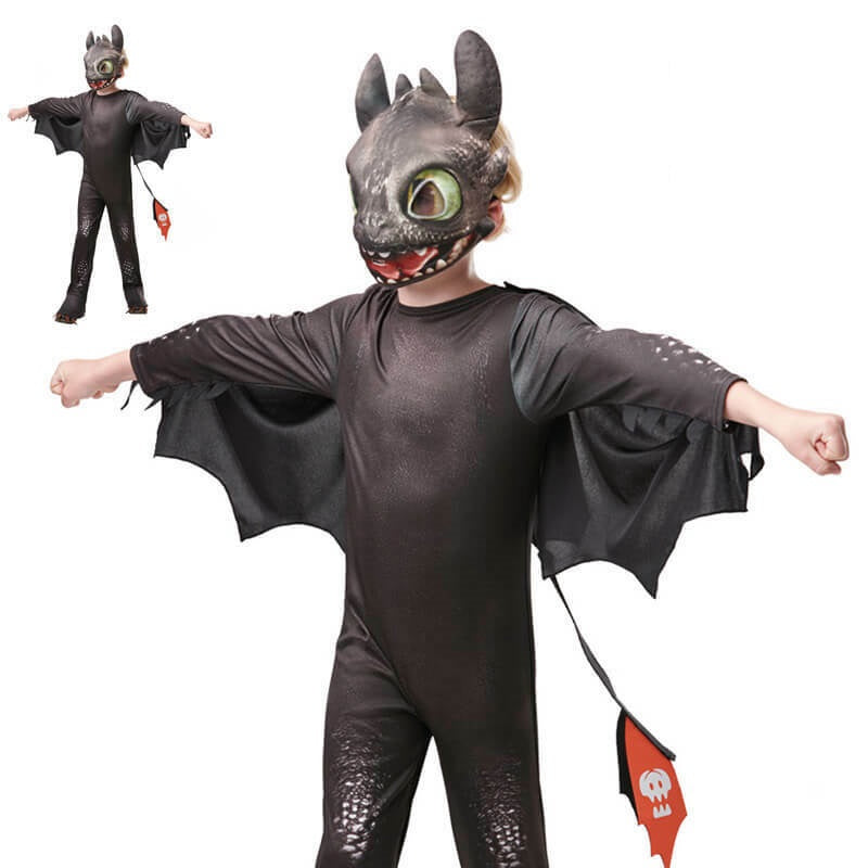 Kids Toothless Boys Fancy Dress How To Train Your Dragon Night Fury Suit Costume