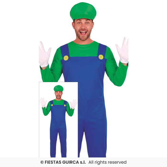 Green Train Driver & Farmer Costume Adults Fancy Dress Outfit Mens Video Character