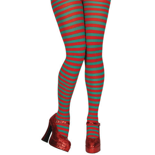 Tights Red & Green Striped