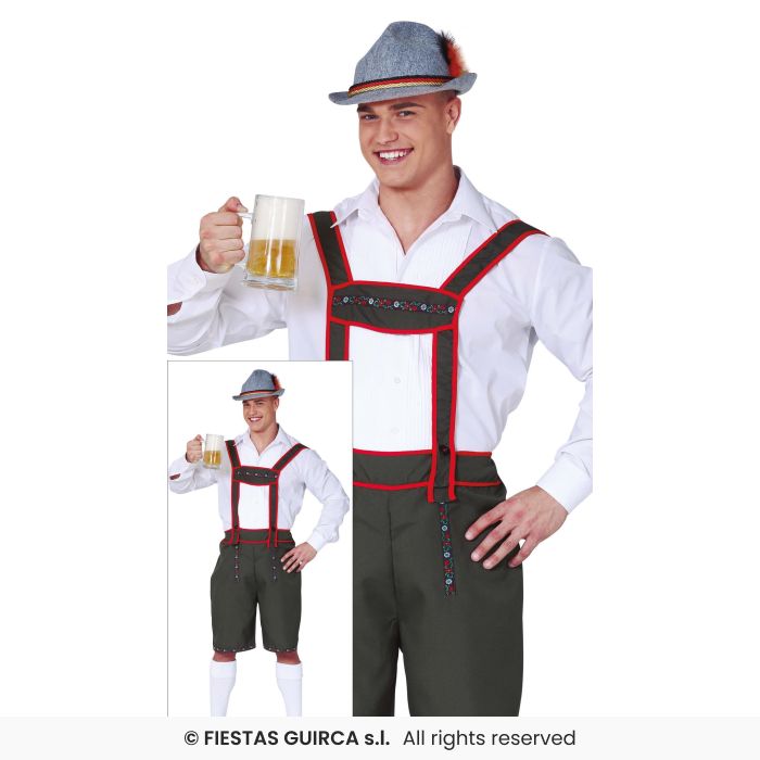 Oktoberfest German Mens Lederhosen Fancy Dress Costume Beer Man Mens