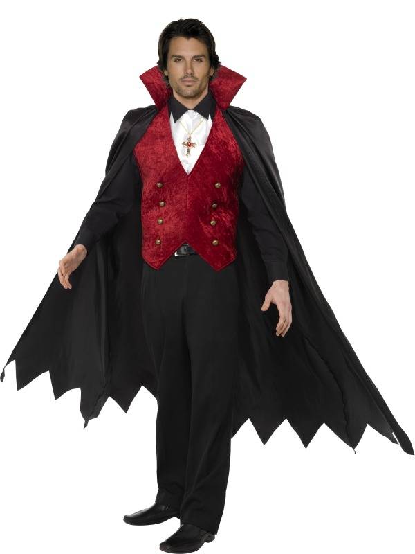 Adult Fever Cool Vampire Costume Mens Dracula Fancy Dress Halloween
