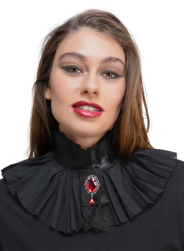 Vampire Collar With Jewel Ladies Vampiress Halloween Fancy Dress Accessory