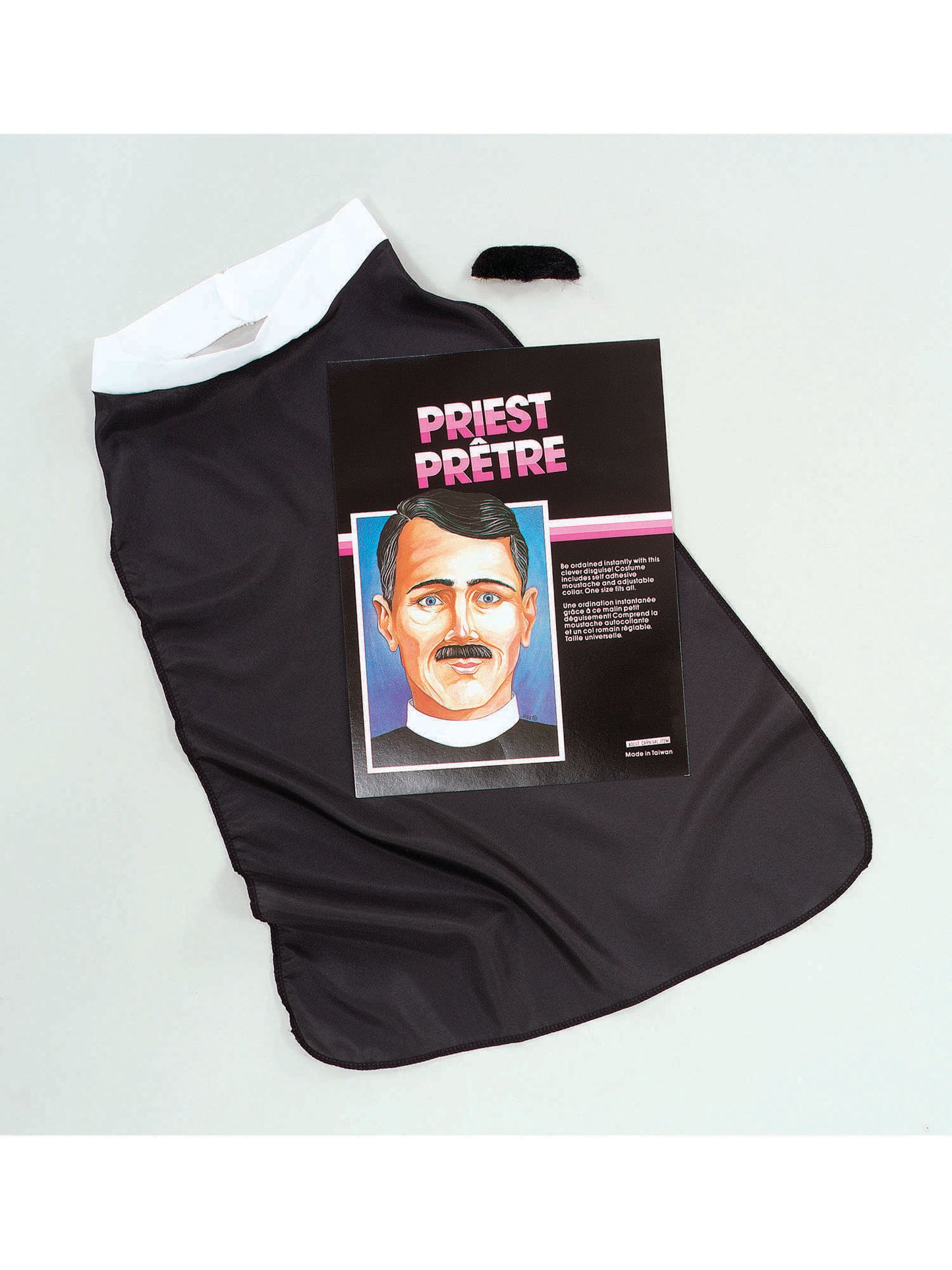 Vicar Kit Adults Fancy Dress Costume Accessory Kit Mens + Moustache Collar