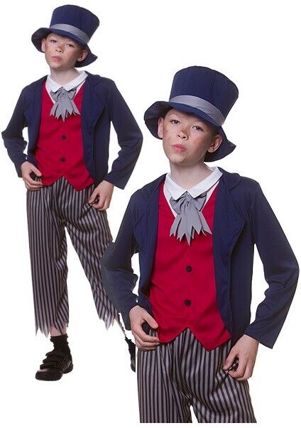 Victorian Dodger Costume Kids School Book Day Storybook Urchin Age 3-13