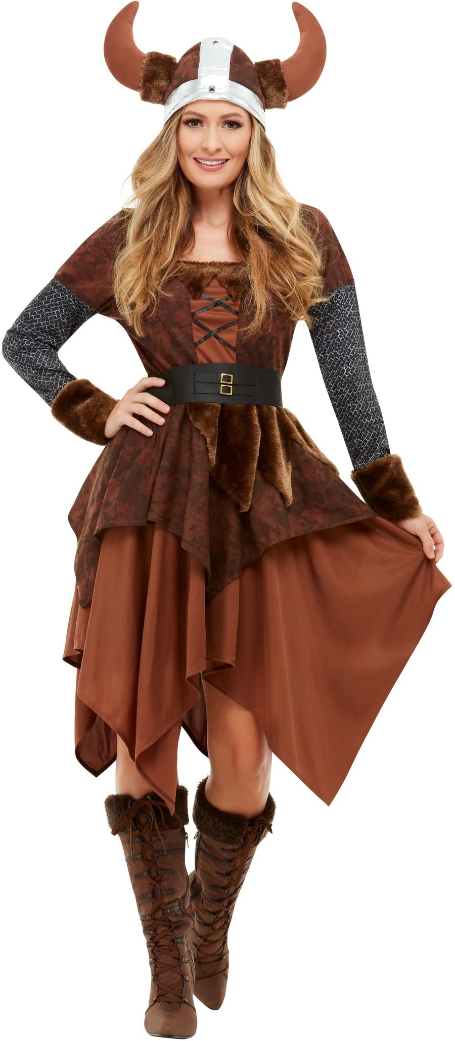 Viking Barbarian Queen Womens Costume Ladies GOT Throne Fancy Dress Outfit