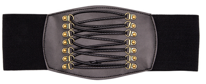 Vintage Corset Belt Black Pirates Burleqsue Fancy Dress Accessory Ladies