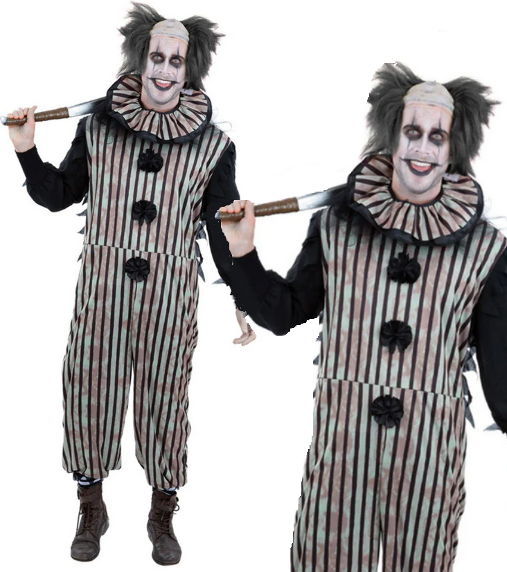 Dark Clown Vintage Clown Scary Mens Halloween Fancy Dress Outfit IT