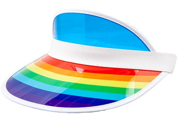 Rainbow Golf Visor Adults Fancy Dress Pub Golf Accessory 80s Visor Multi