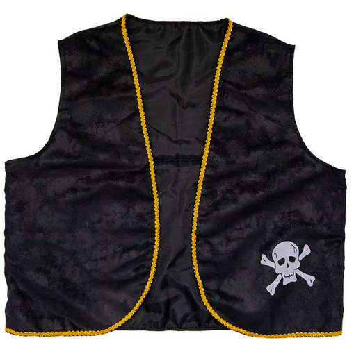 Pirate Waistcoat Adults Pirates Fancy Dress Accessory Black Mens Ladies