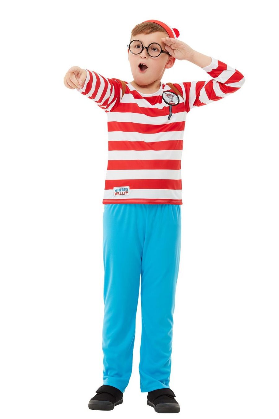 Childs Where's Wally Costume DELUXE Fancy Dress Boys Book Week Outfit Kids
