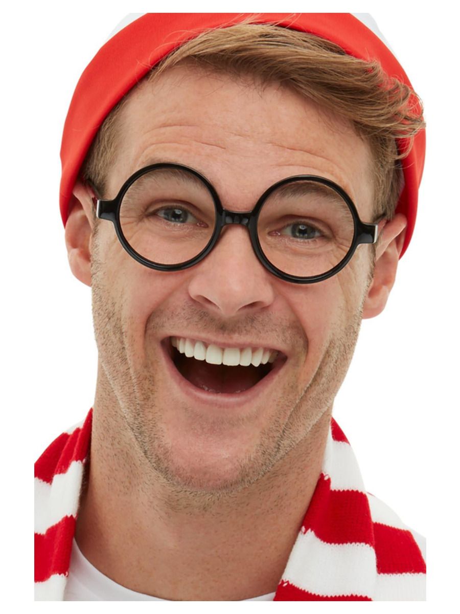 Where's Wally Glasses Black No Lense Glasses Adults Wenda Wally Fancy Dress Accessory