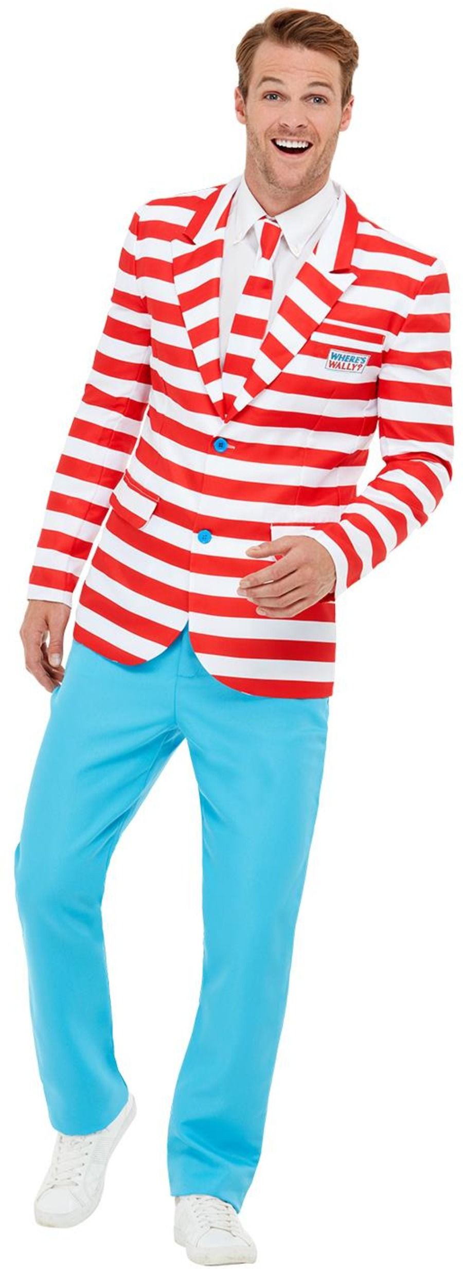 Wheres Wally Suit Adults Licensed Book Day Fancy Dress Outfit Mens Suit