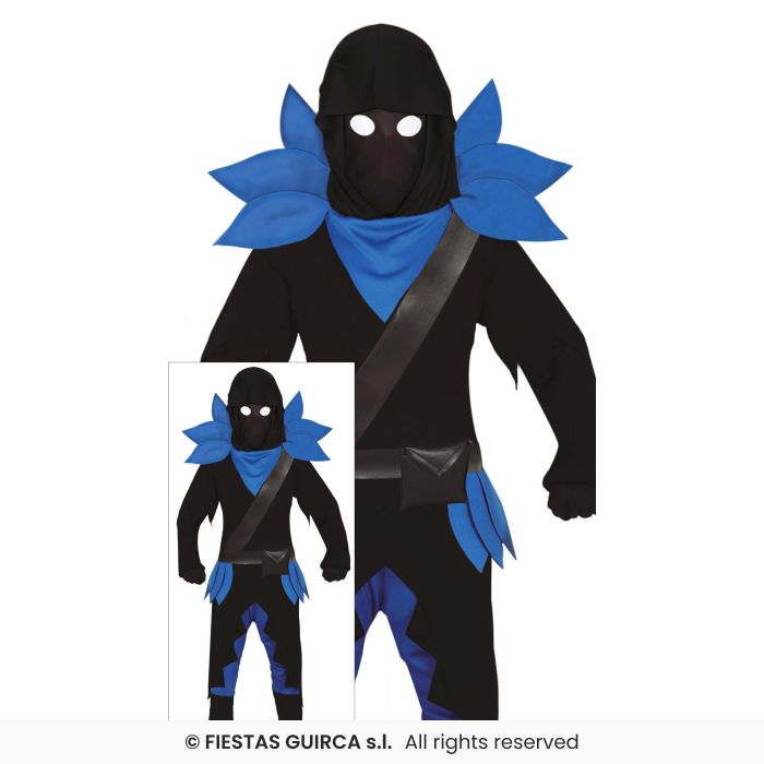 Dark Warrior Boys Halloween Fancy Dress Costume Kids Ninja Outfit Deluxe Age 3-12
