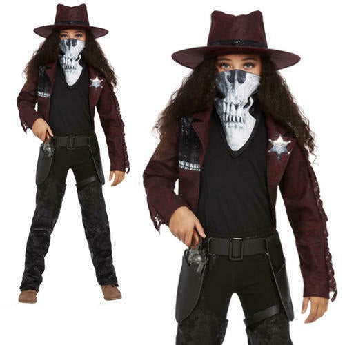Deluxe Dark Spirit Western Cowgirl Fancy Dress Costume Scary Halloween Outfit