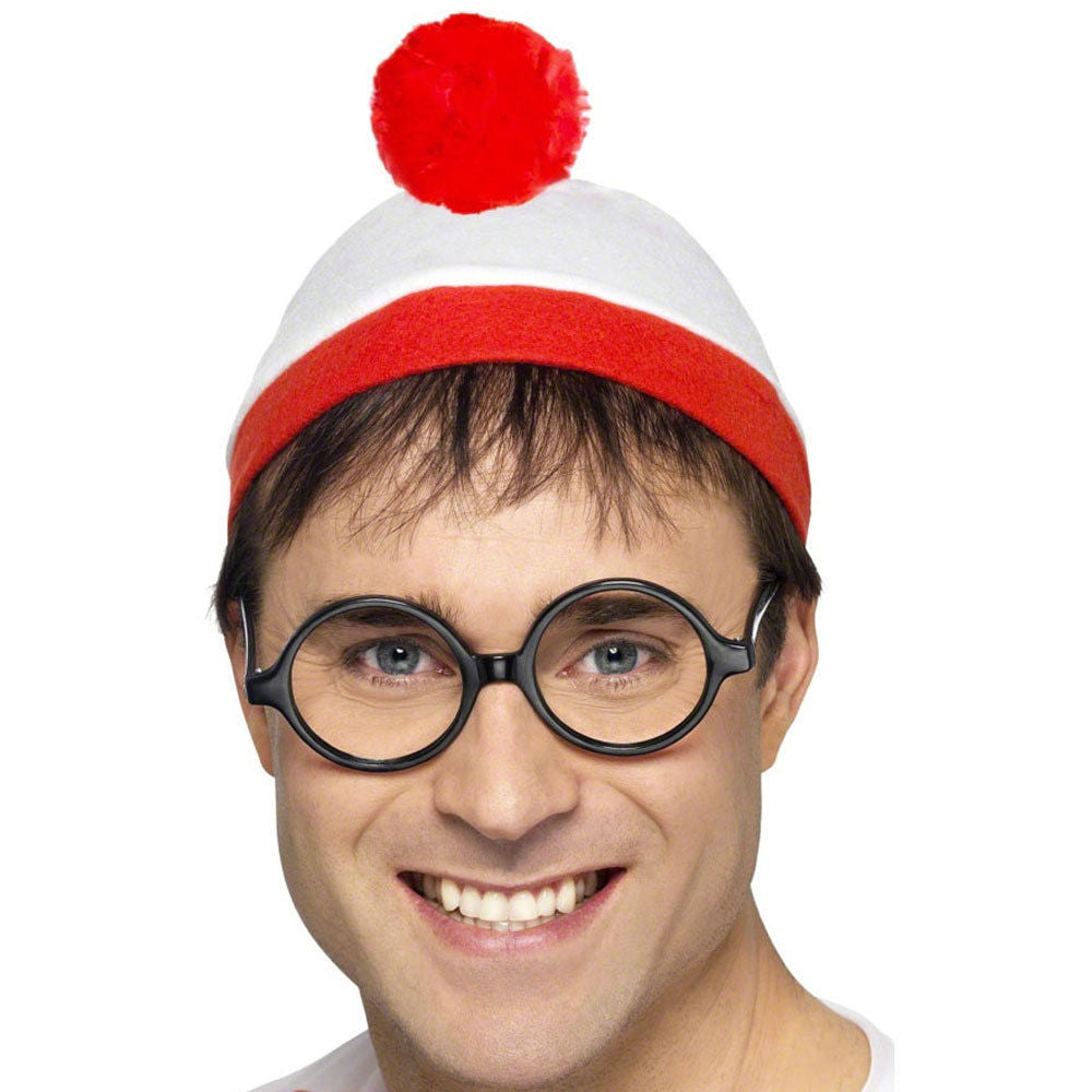 Where's Wally? Instant Where's Wally? Hat + Glasses Set Instant Fancy Dress Costume Kit One SizeKit