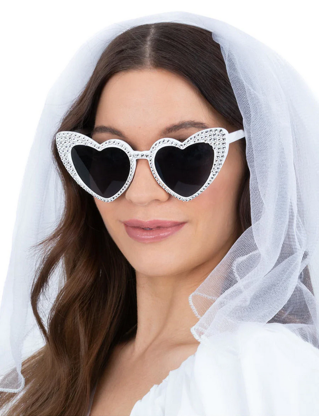 Love Heart Glasses Sunglasses Hearts Fancy Dress Conecert Accessory Ladies Bride Hen