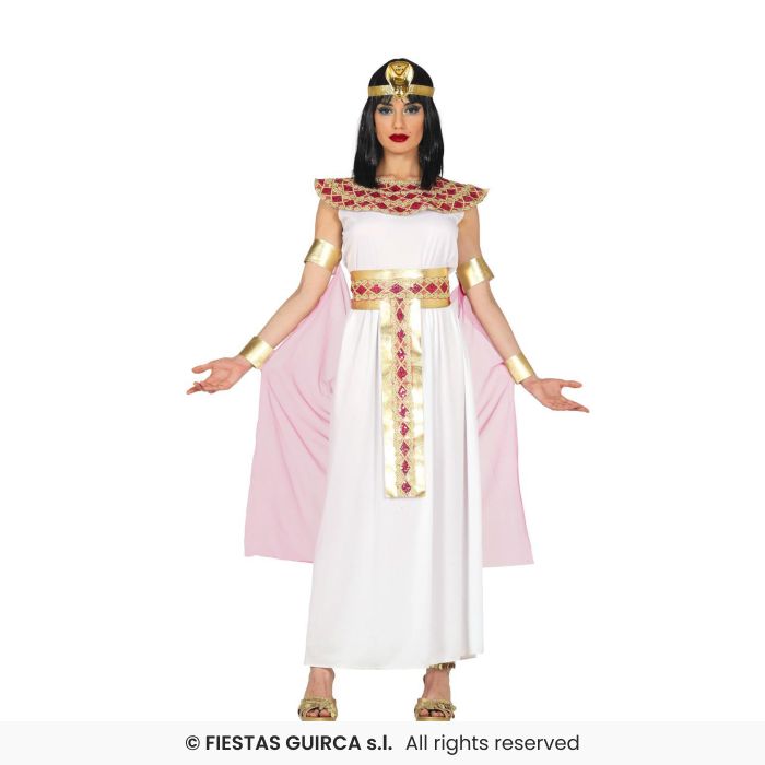 Long White Egyptian Cleopatra Costume Ladies Deluxe Historical Fancy Dress Outfit S-XL