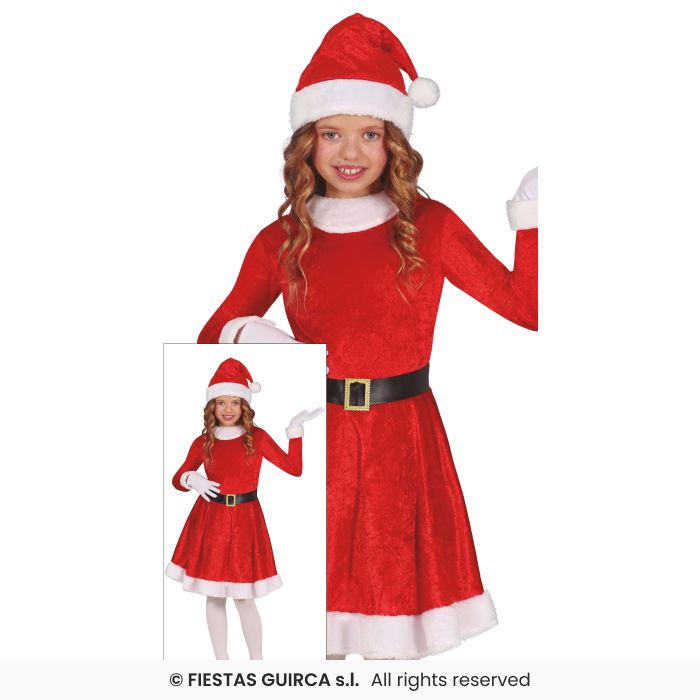 Winter Santa Claus Girls Winter Christmas Fancy Dress Costume Xmas Age 3-12