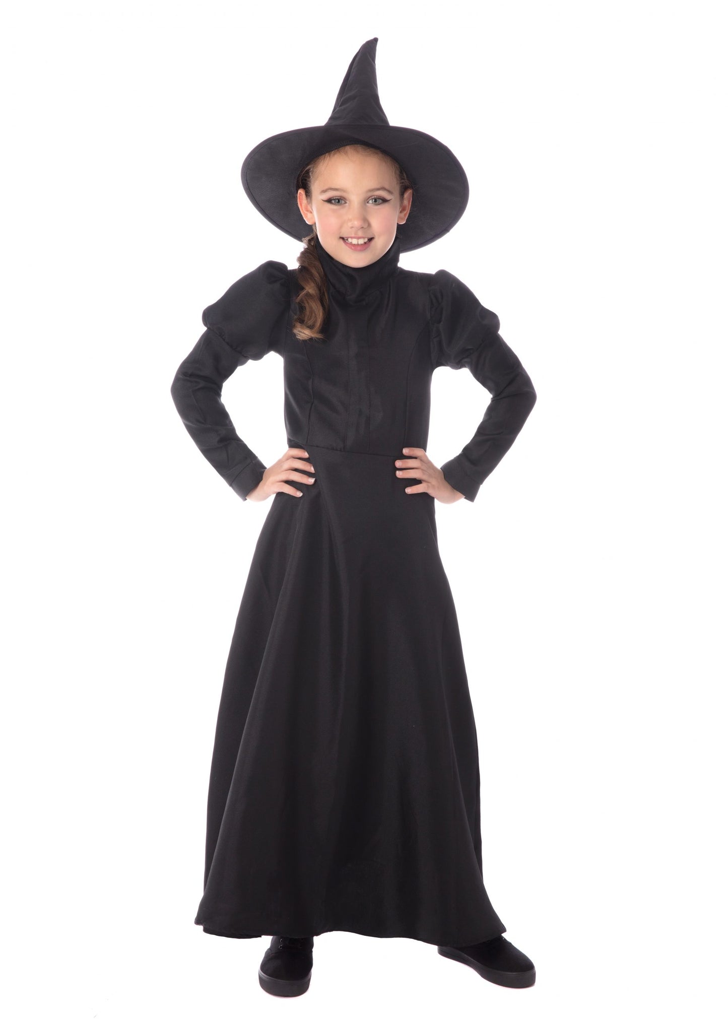 Classic Witch Costume Girls Wicked Witch Fancy Dress Outfit World Book Day Age 3-13