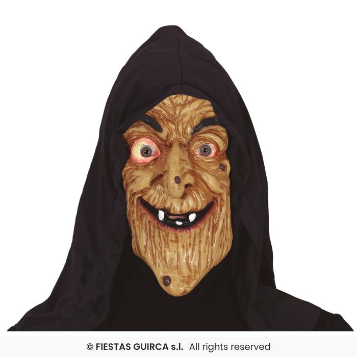Witch Mask With Hood Adults Fancy Dress Mask Halloween Accessory