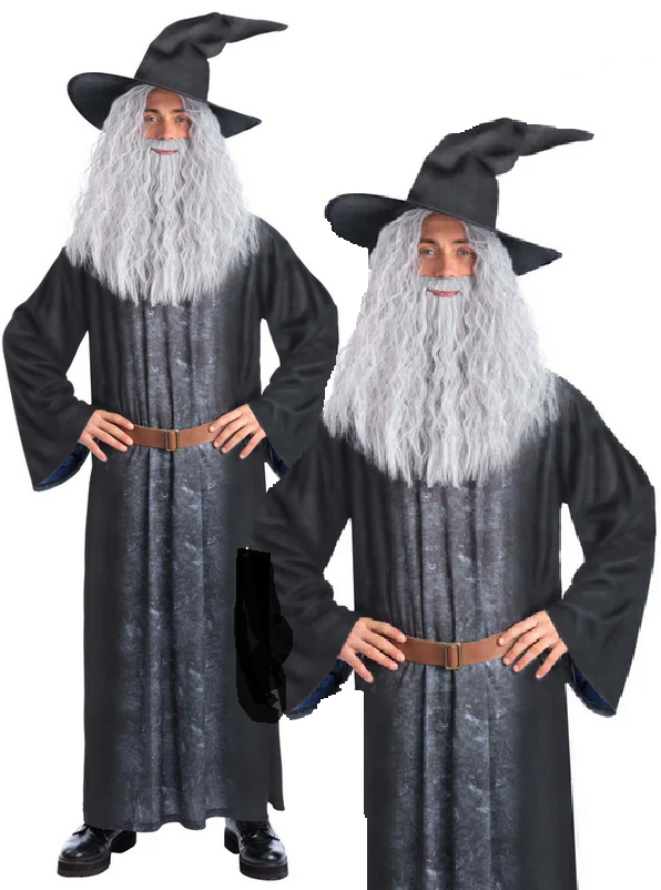 Sorcerer Costume Adults Deluxe Wizard Fancy Dress Outfit Mens Halloween M-XL