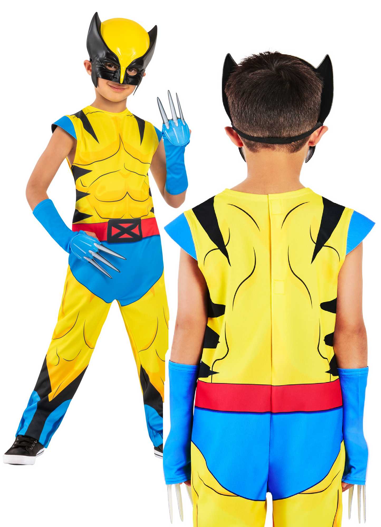 Wolverine Kids Costume Boys Superhero Fancy Dress Outfit Marvel + Mask Kids