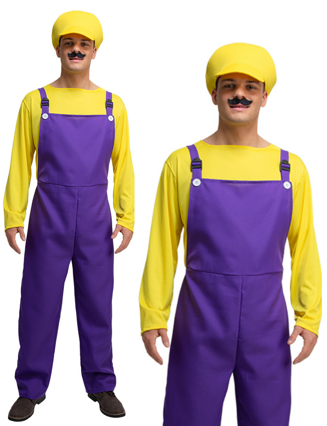 Luigi Workman Plumer Costume Adults Fancy Dress Outfit Mens