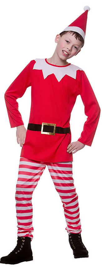 Kids Elf Costume Boys Girls Elves Fancy Dress Outfit Nativity Age 3-13