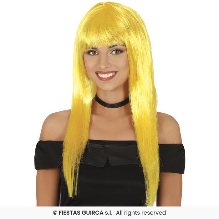 Ladies Long Straight Wig With Fringe Colour Fancy Dress Wig Adults 120gram