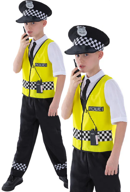 Police Costume Boys Police Officer Fancy Dress Roleplay Occupations Kids Outfit
