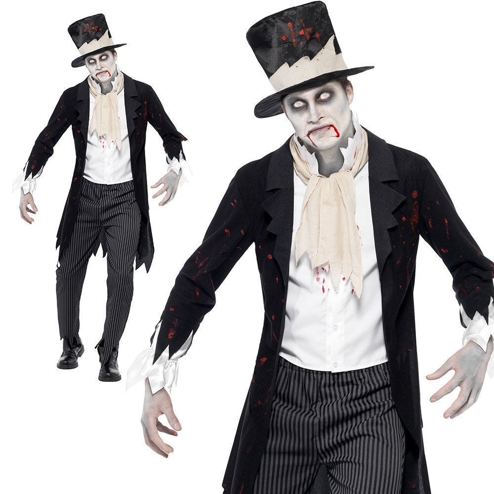 Zombie Groom Costume Mens Wedding Corpse Halloween Fancy Dress Adult Outfit