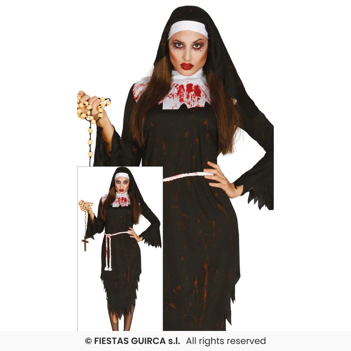 Zombie Nun Ladies Halloween Fancy Dress Costume UK 8-16