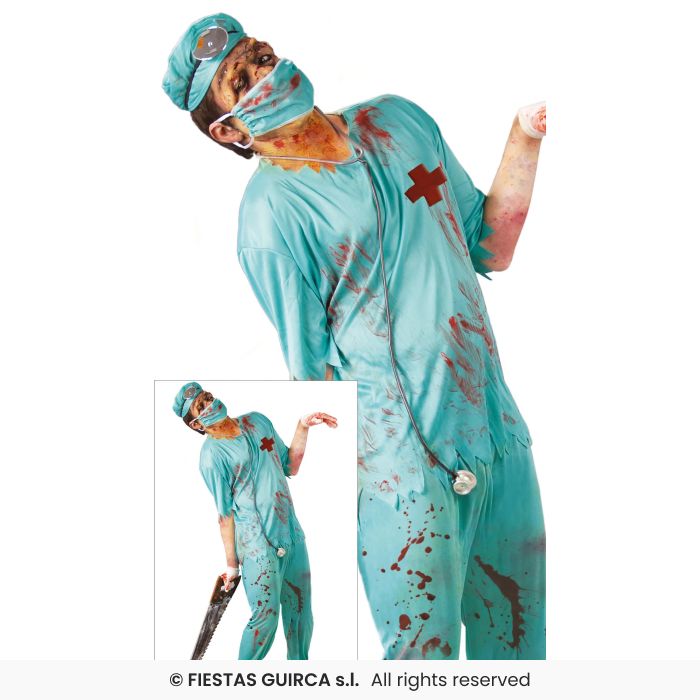 Zombie Surgeon Mens Halloween Nurse Doctor Fancy Dress Costume Adults