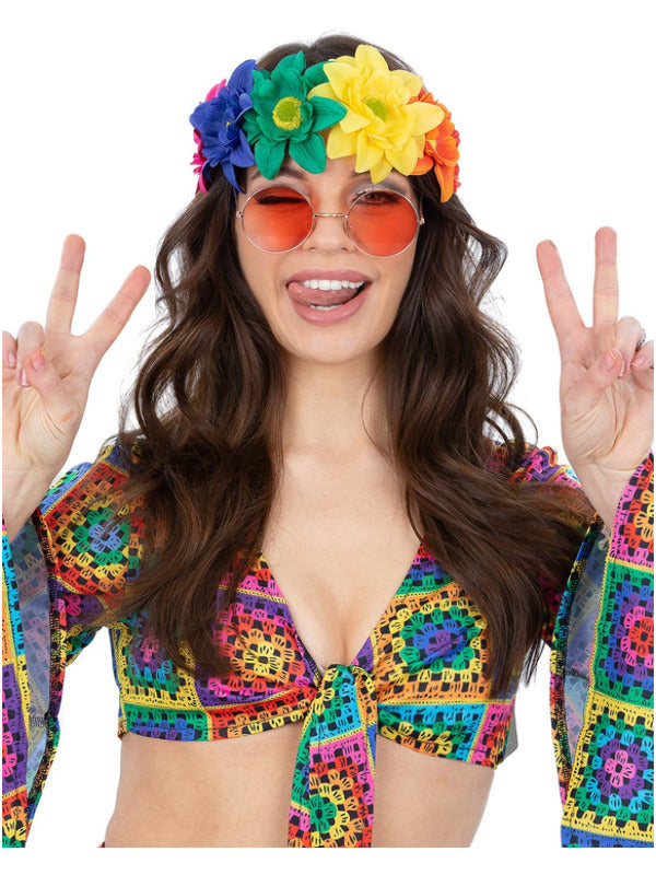 Hawaiian Floral Headband Beach Party Retro 60s 70s Hippie Fancy Dress Hippy