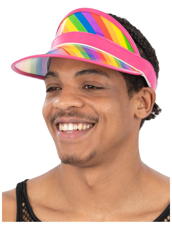 Rainbow Golf Visor Pub Golf Adults Golfing Sports Fancy Dress Accessory 80s