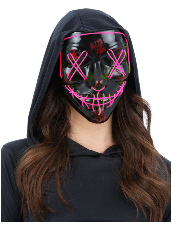 Neon Stitches LED Mask Wire Light Up Purge Halloween Costume Mask Party
