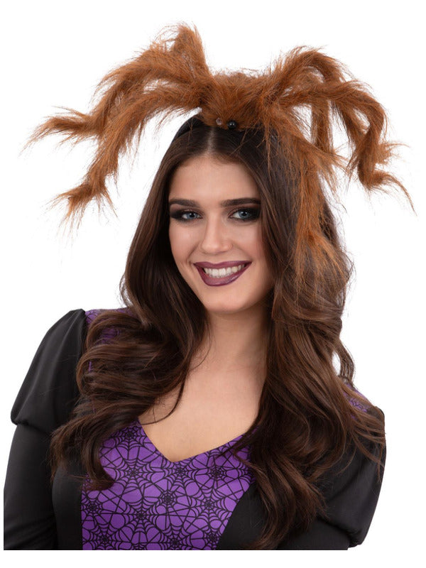 Hairy Tarantula Spider Headband Ladies Brown Halloween Accessory Prop