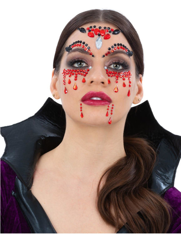 Vampire Special FX Make Up Vampiress Face Jems Red Gems Fancy Dress
