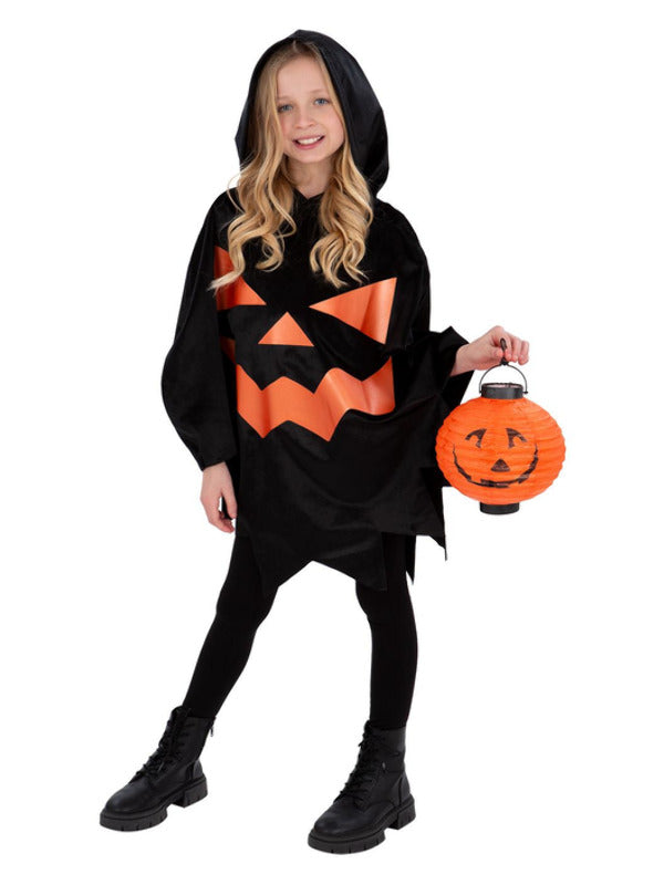 Pumpkin Poncho Boys Girls Halloween Fancy Dress Trick Or Treat Costume