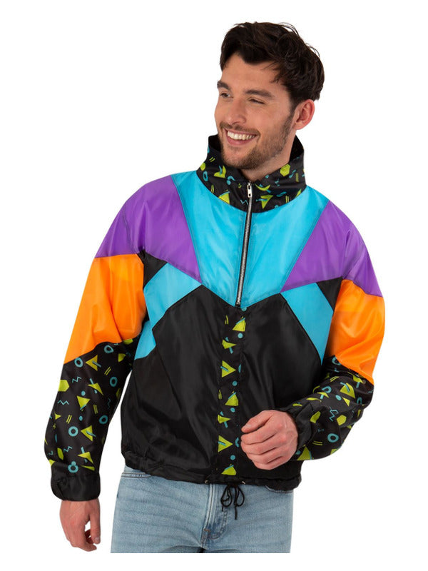 Windbreaker Jacket 80s Adults Trackie Tracksuit 1980s Fancy Dress Retro Outfit