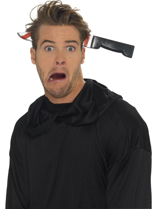 Horror Knife Through Headband Plastic Halloween Fancy Dress Accessory