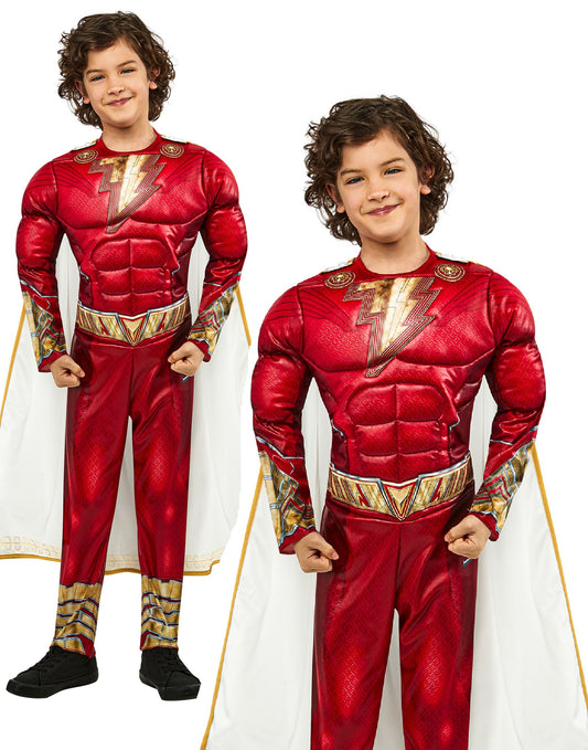 Shazam Boys Costume Superhero Fancy Dress Outfit DC Comics Book Day