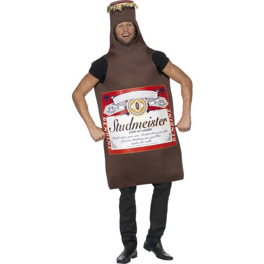 Studmeister Beer Bottle Costume Adult Drinking Stag Do Party Fancy Dress New
