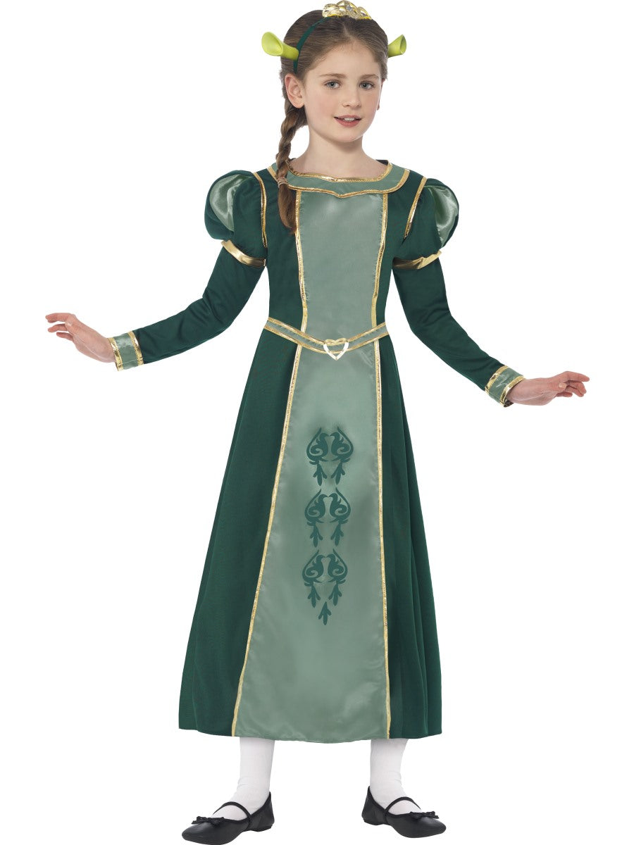 Childrens Shrek Princess Fiona Costume Licensed Book Week Fancy Dress Age 4-12
