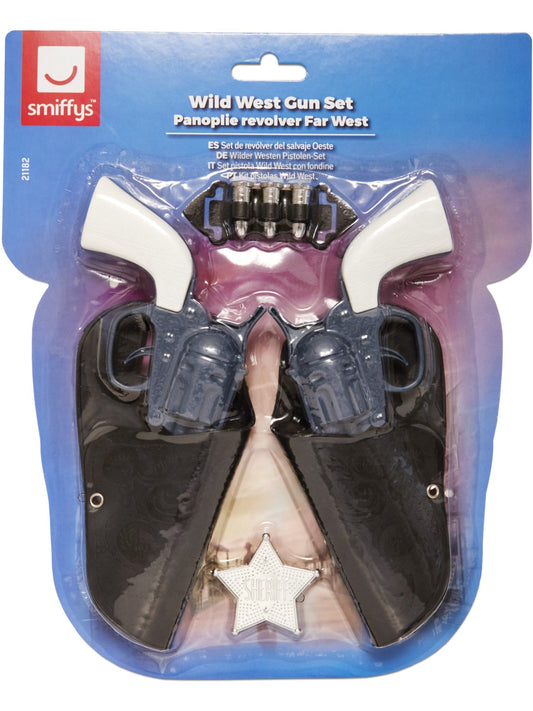 Wild West Gun Set Cowboy Adult Unisex Smiffys Fancy Dress Costume New