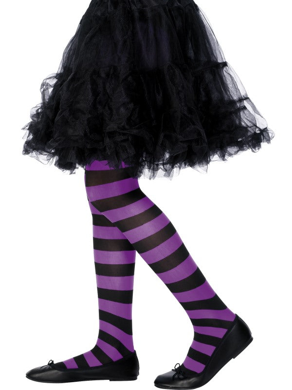 Girls Stripe Tights 6-12 Years