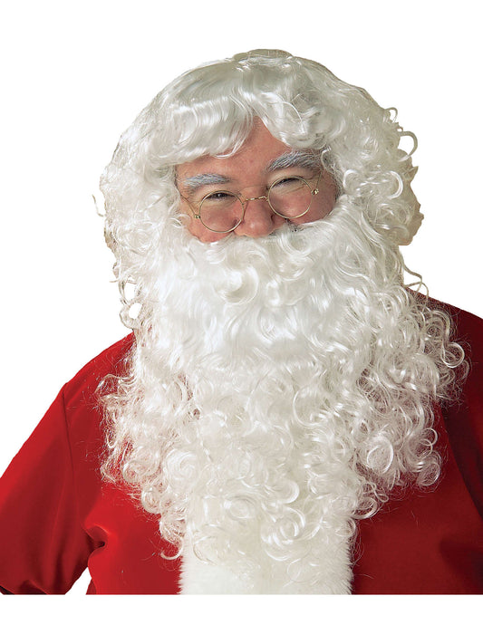 Classic Santa Beard & Wig Set Adults Santa Claus Fancy Dress Set Mens Christmas