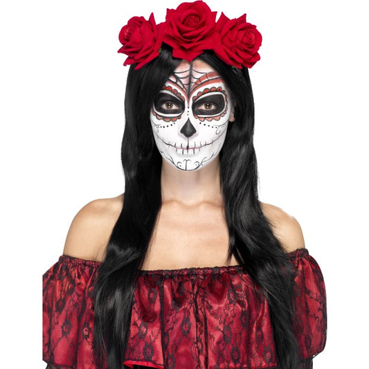 Day of the Dead Headband Adult Womens Fancy Dress Costume Accessory New